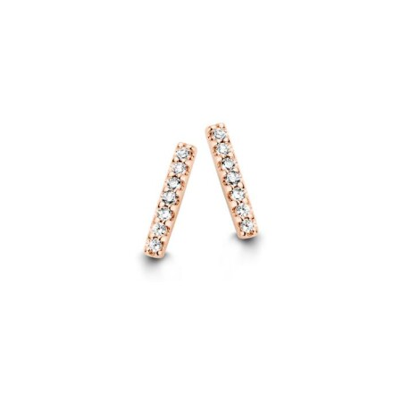 Boucles d'oreilles One More Ischia Basic en or rose et diamants