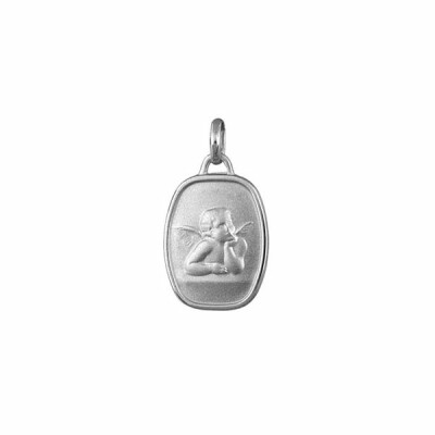 Pendentif rectangle ange argent rhodié