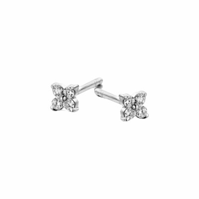 Boucles d'oreilles en or blanc et diamants de 0.09ct