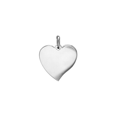 Pendentif coeur petit modèle 21mm en argent rhodié