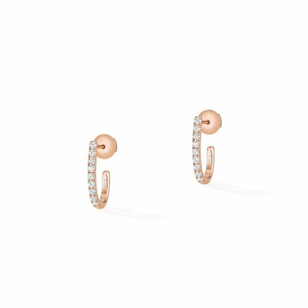 Messika Gatsby XS creole earrings, rose gold, diamonds