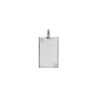 Pendentif plaque diamantée moyen modèle 18x28mm en argent rhodié