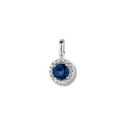 Pendentif en or blanc et saphir