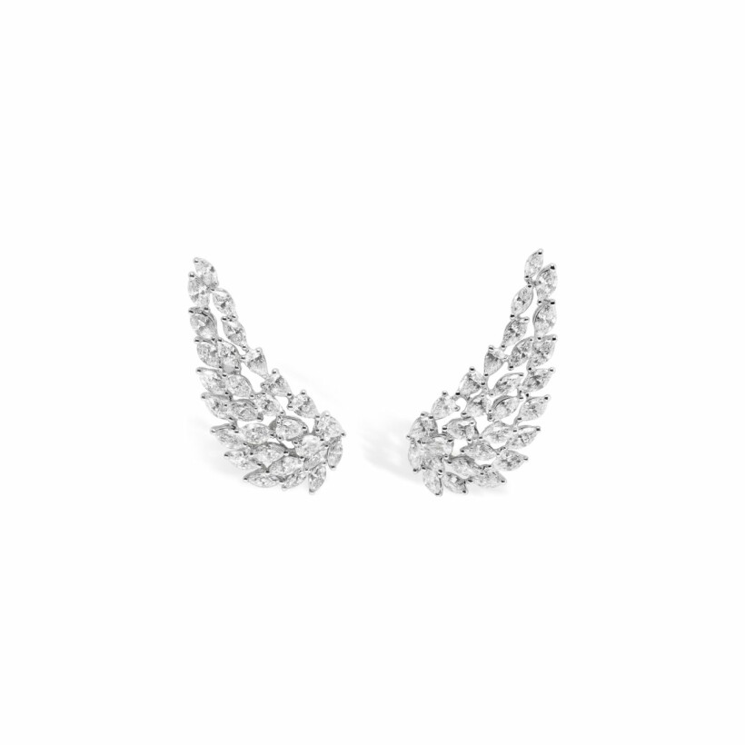 Boucles d'oreilles Messika Angel en or blanc et diamants