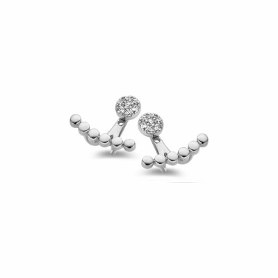 Boucles d'oreilles One More Ischia en or blanc et diamants de 0.14ct