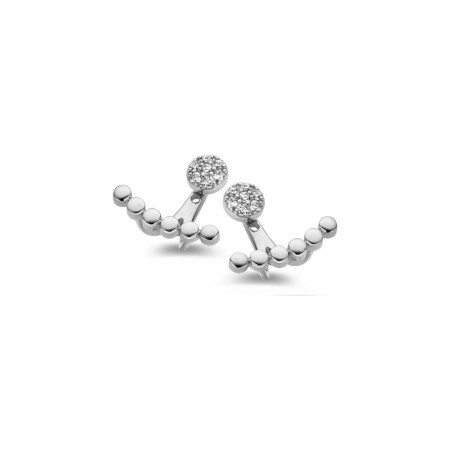 Boucles d'oreilles One More Ischia en or blanc et diamants de 0.14ct