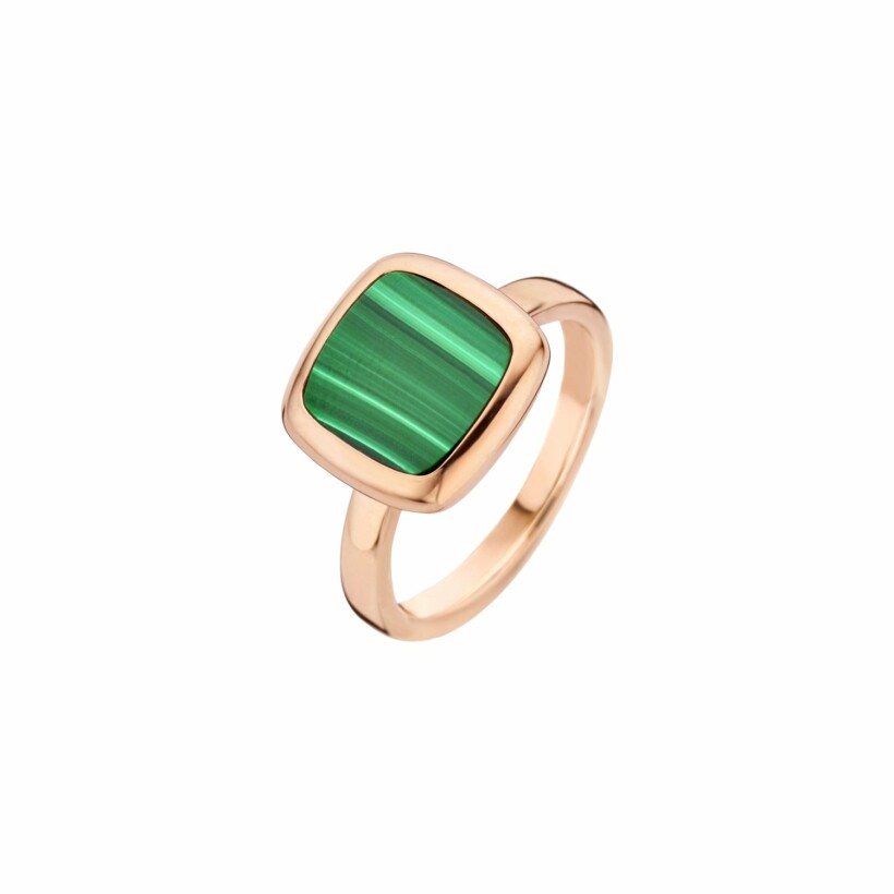 Bague One More Pantelleria en or rose et malachite