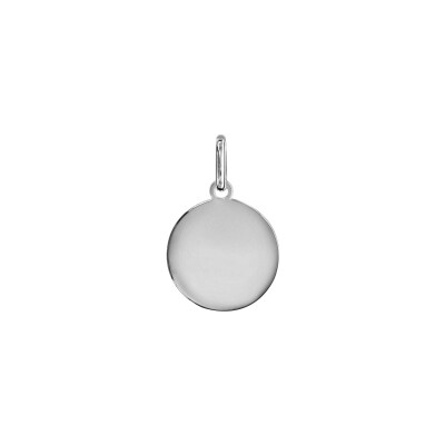 Pendentif rond petit modèle 14mm en argent rhodié