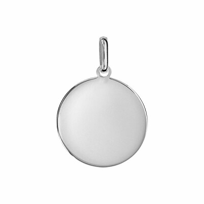 Pendentif argent rhodié rond grand modèle 24mm