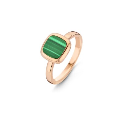 Bague One More Pantelleria en or rose et malachite