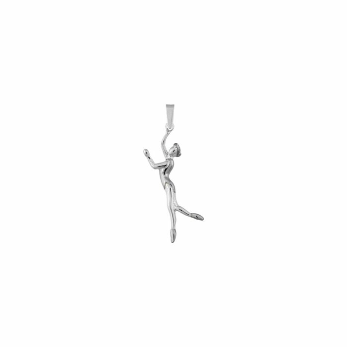 Pendentif danseuse en argent rhodié