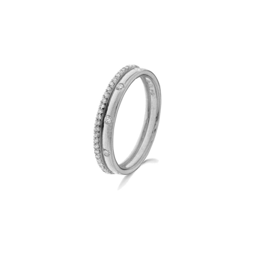 Bague One More Ischia Basic en or blanc et diamants