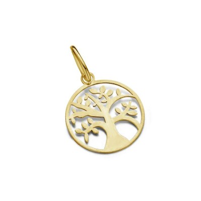 Pendentif arbre diamètre 10.8mm en or jaune