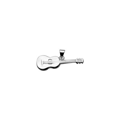 Pendentif Guitare sèche en argent rhodié