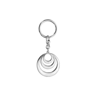 Porte-clefs 3 cercles à graver en argent rhodié