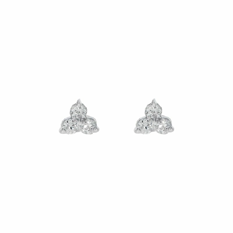 Boucles d'oreilles en or blanc et diamants de 0.13ct