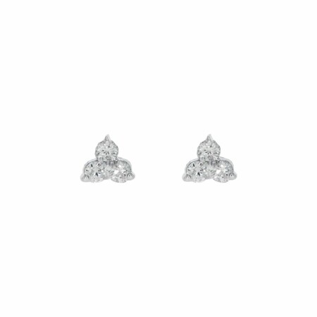 Boucles d'oreilles en or blanc et diamants de 0.13ct