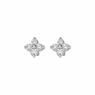 Boucles d'oreilles en or blanc et diamants de 0.14ct