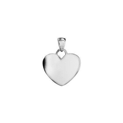Pendentif Gros coeur en argent rhodié
