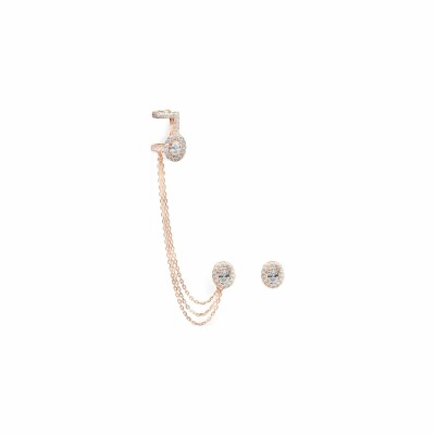 Boucles d'oreilles Messika Glam'Azone en or rose et diamants