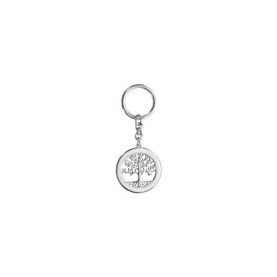 Porte-clés Arbre de vie en argent rhodié