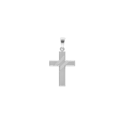 Pendentif grosse croix  en argent rhodié