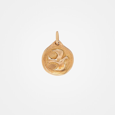 Médaille or jaune colombe