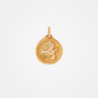Médaille or jaune colombe
