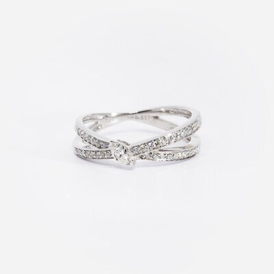 Bague or blanc & diamants  