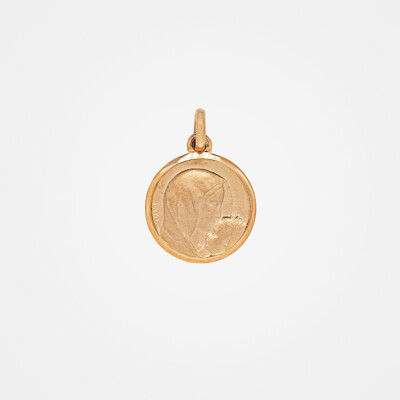 Médaille or jaune baiser de la vierge