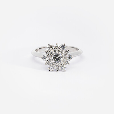 Bague Flocon or blanc & diamants
