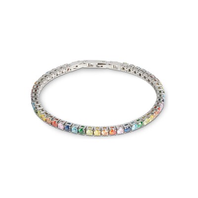 Bracelet Coeur de Lion tennis en acier et zircons