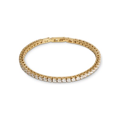 Bracelet Coeur de Lion tennis en acier doré et zircons