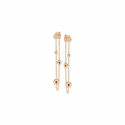 Boucles d'oreilles One More Eolo en or rose et diamants