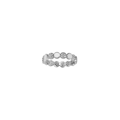 Bague en argent rhodié et oxydes de zirconium