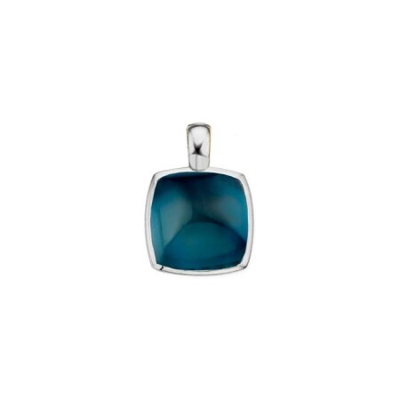 Pendentif One More Pantelleria en or blanc et topaze london blue sur nacre