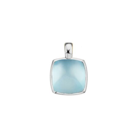 Pendentif One More Pantelleria en or blanc et topaze swiss blue sur nacre