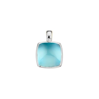 Pendentif One More Pantelleria en or blanc et topaze sky blue sur nacre