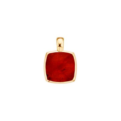 Pendentif One More Pantelleria en or jaune, quartz et rubis sur nacre