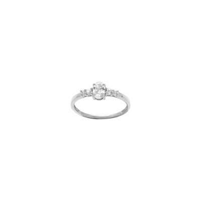 Bague en argent et oxydes de zirconium
