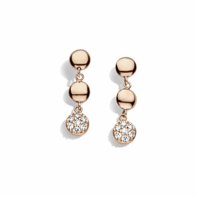 Boucles d'oreilles en or rose et diamants blancs