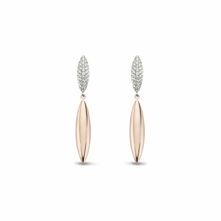 Boucles d'oreilles One More Vulsini en or rose et blanc et diamants blancs