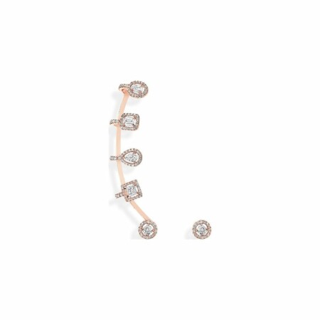 Boucles d'oreilles Messika diamants multiformes en or rose et diamants