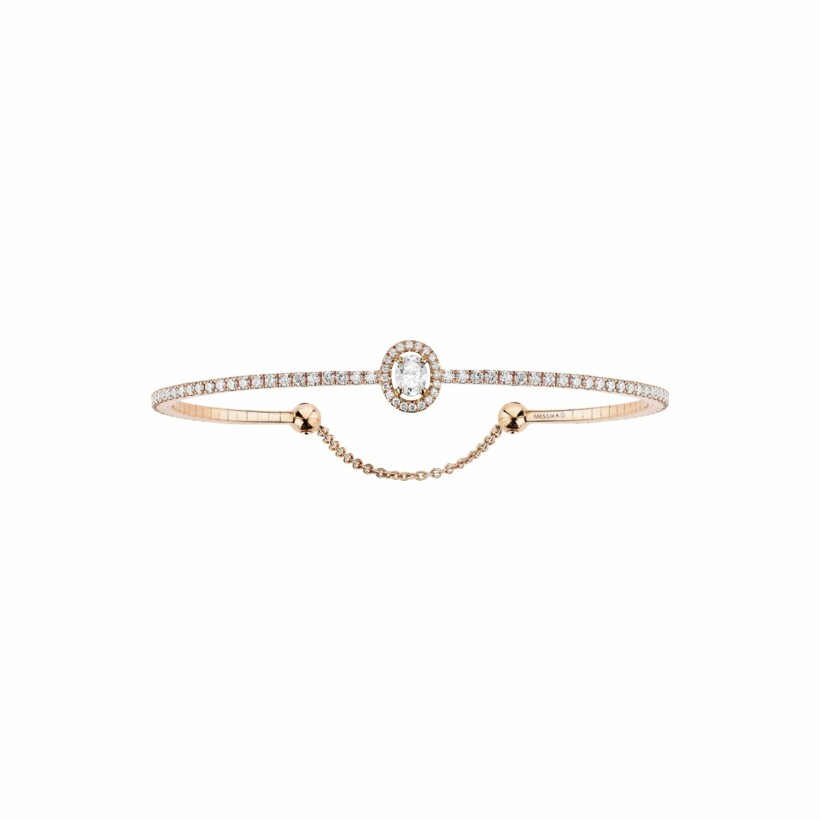 Bracelet Messika Skinny pavé en or rose et diamants