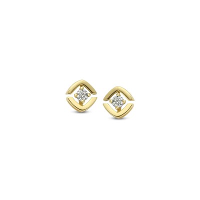 Boucles d'oreilles en or jaune et diamants