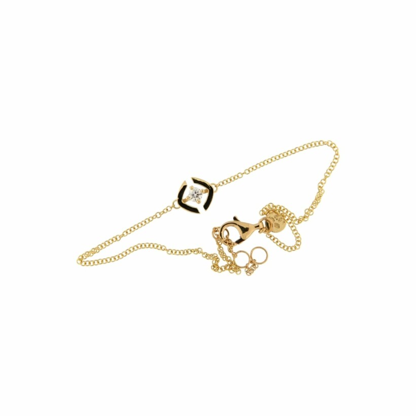 Bracelet avec motif en or jaune et diamant de 0.09ct