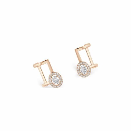 Boucles d'oreilles Messika Glam'Azone en or rose et diamants