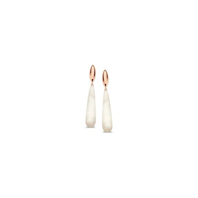 Boucles d'oreilles One More Vulsini en or rose et topaze blanche sur nacre