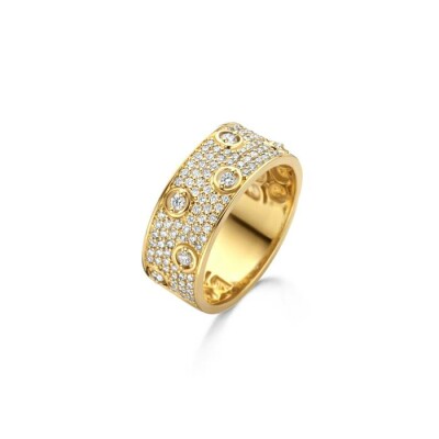 Bague en or jaune et diamants