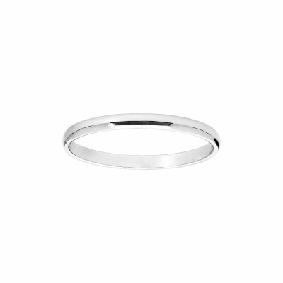 Alliance demi-jonc 3mm argent rhodié